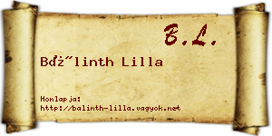 Bálinth Lilla névjegykártya